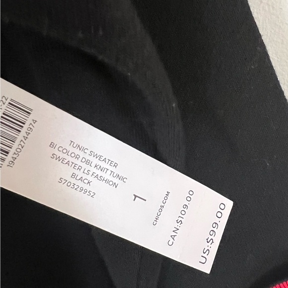 Chico’s NEW Bi-Color Double Knit Sweater Sz M - Picture 5 of 6